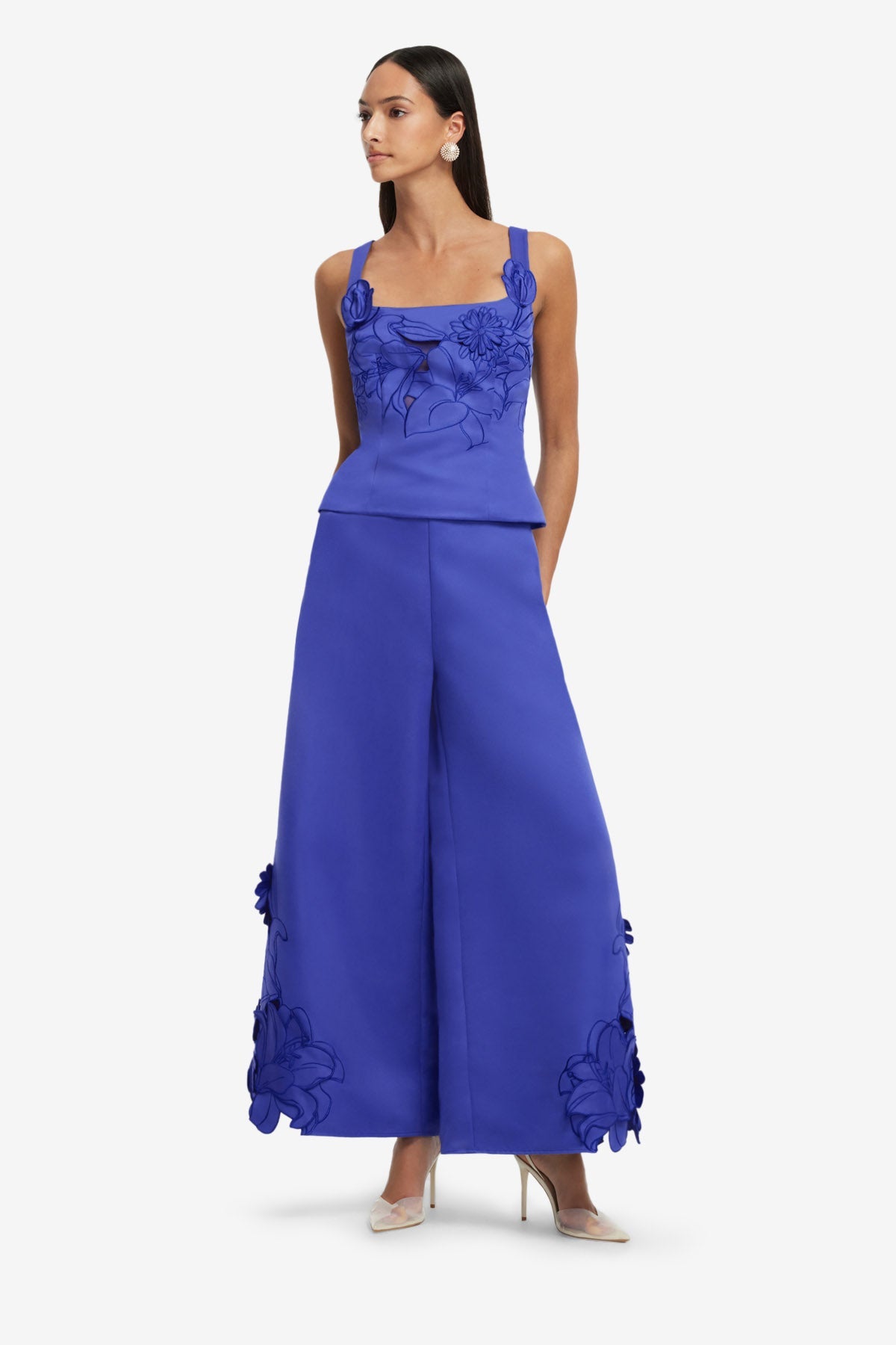 Theodora Appliqué Pants - Lapis