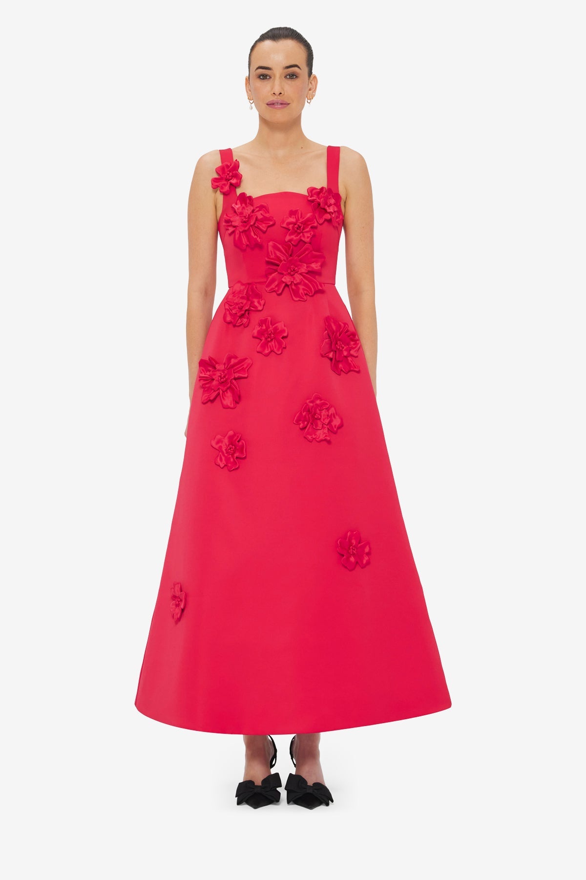 Rianne Floral Appliqué Maxi Dress - Rosa
