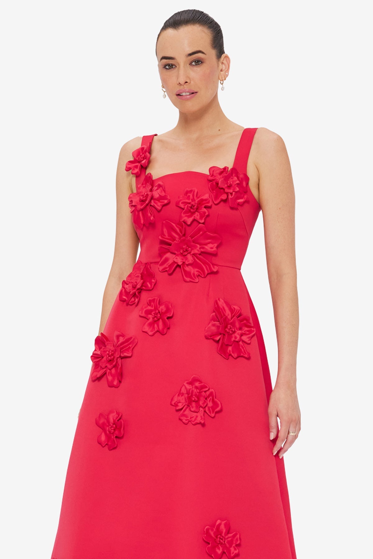 Rianne Floral Appliqué Maxi Dress - Rosa