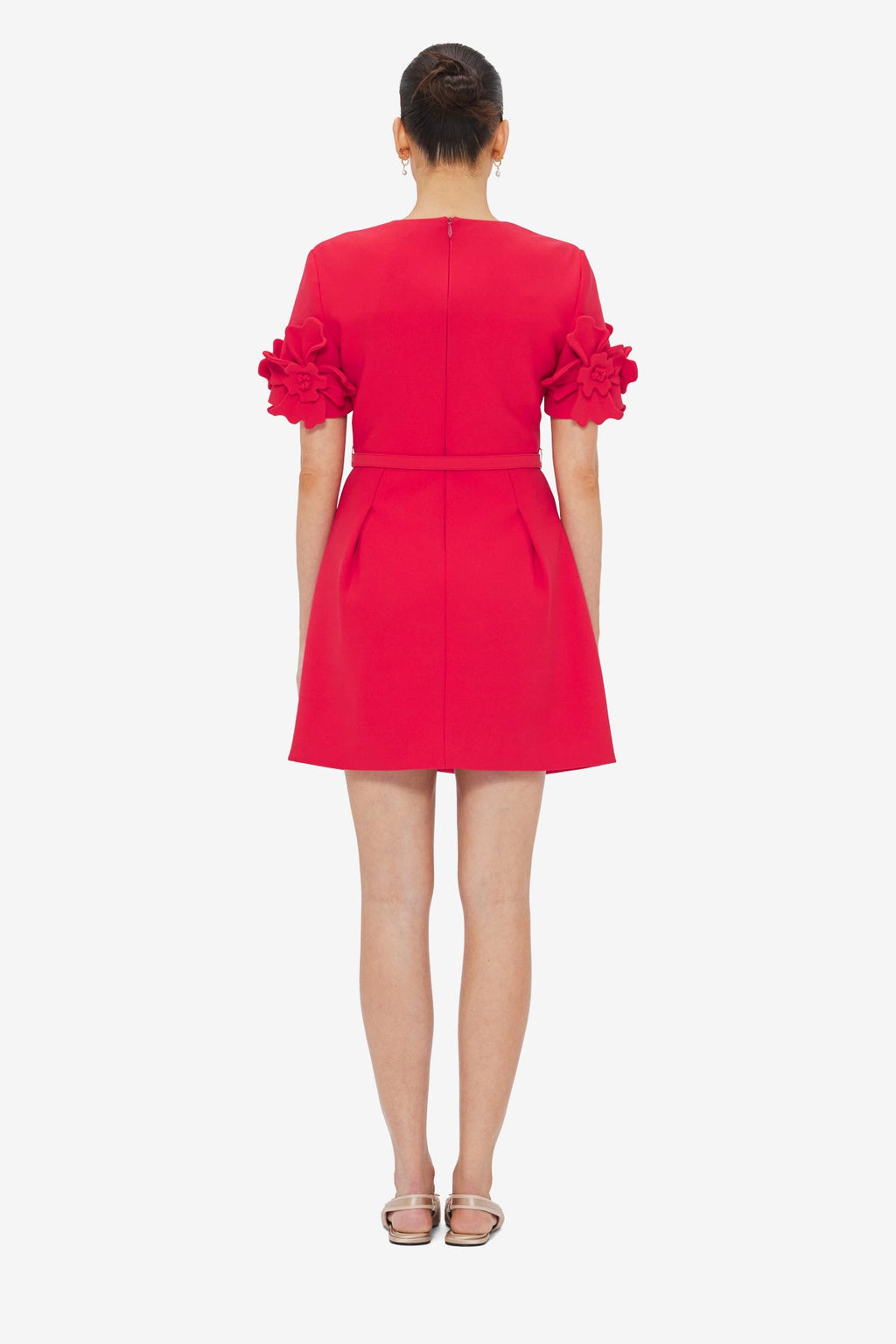 Aurelie Floral Appliqué Mini Dress - Rosa