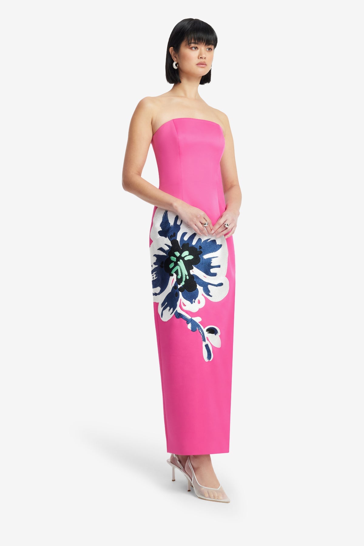 Rayna Bustier Maxi Dress - Orchid Print