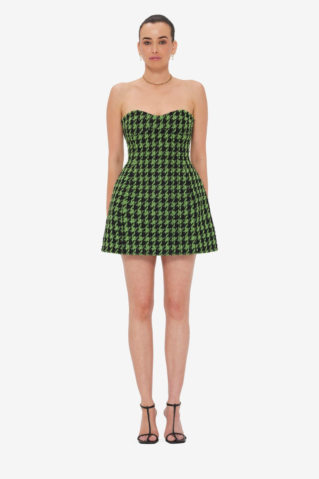 Rosario Tweed Mini Dress - Houndstooth