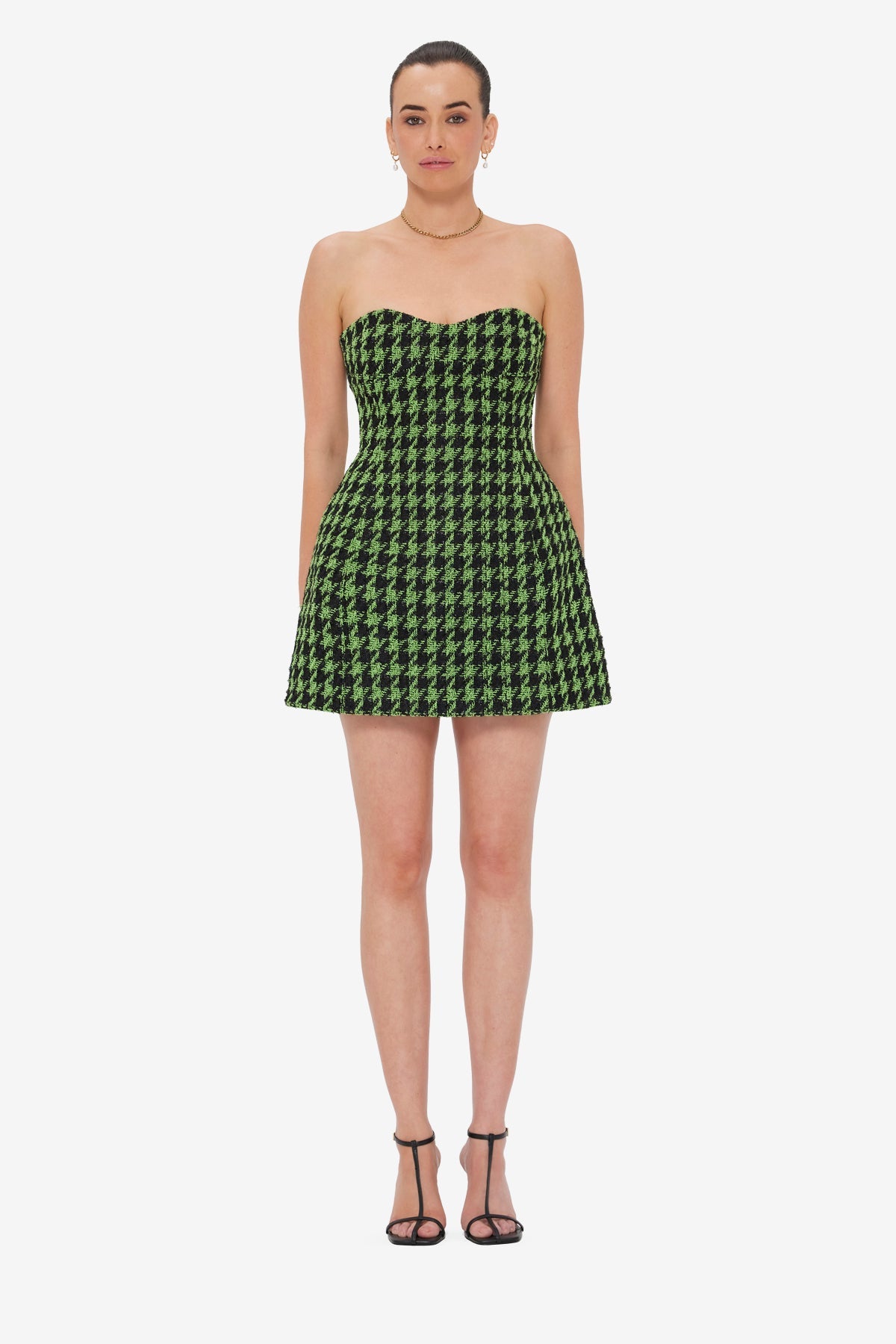 Rosario Tweed Mini Dress - Houndstooth