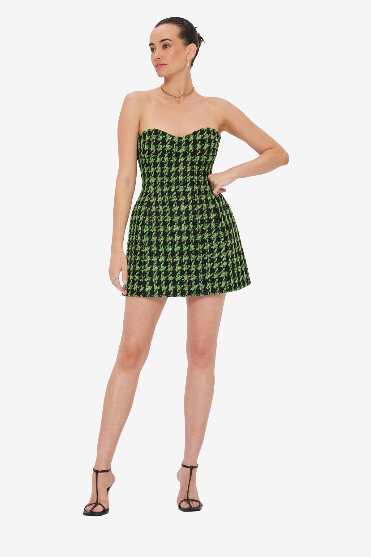 Rosario Tweed Mini Dress - Houndstooth