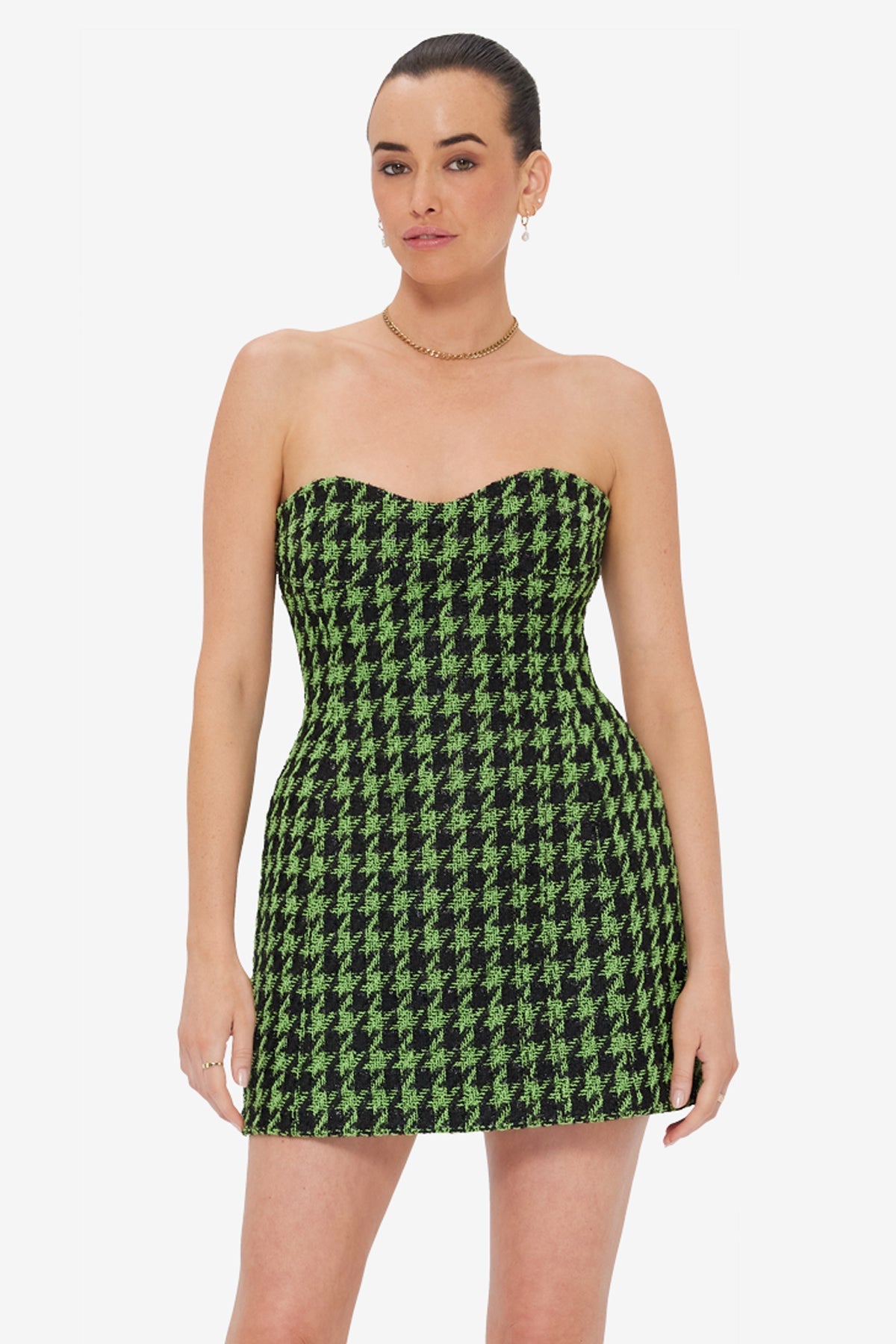 Rosario Tweed Mini Dress - Houndstooth