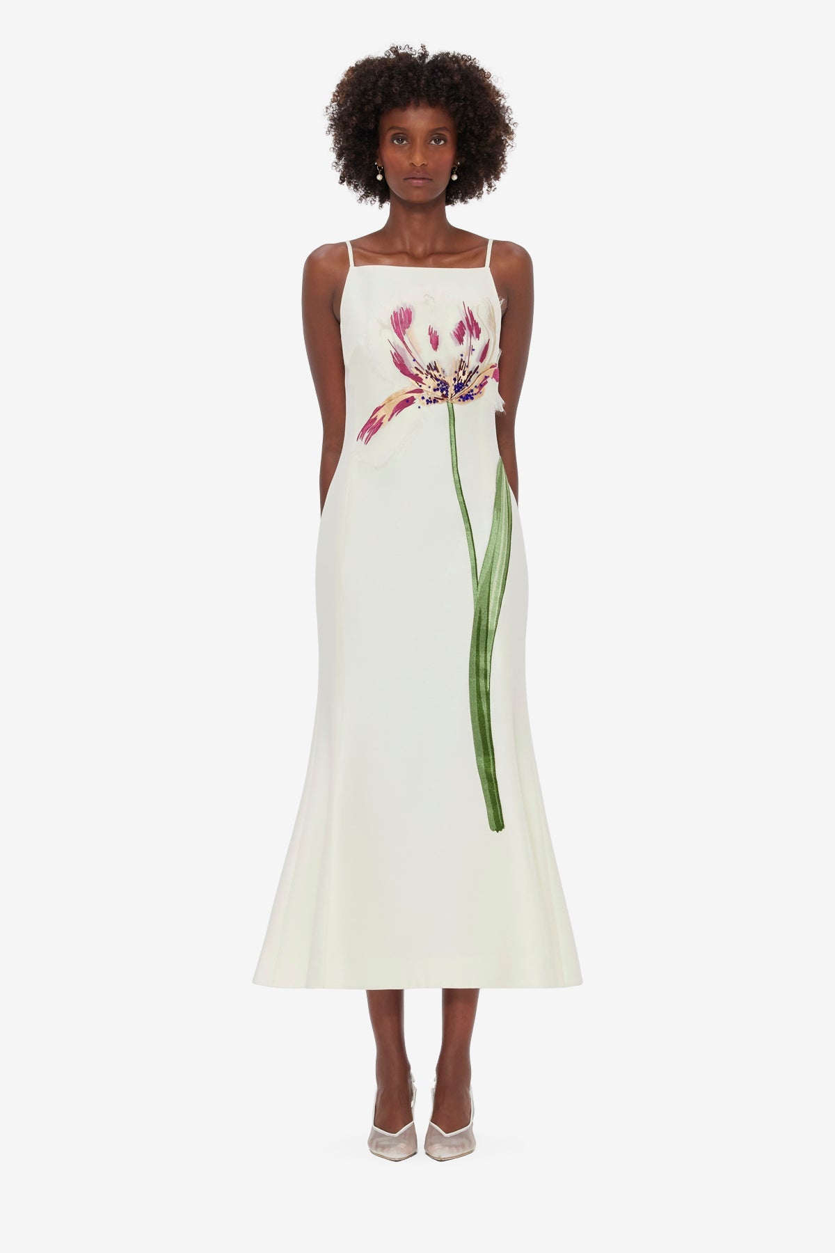 Regina Embellished Wool Blend Midi Dress - Snow