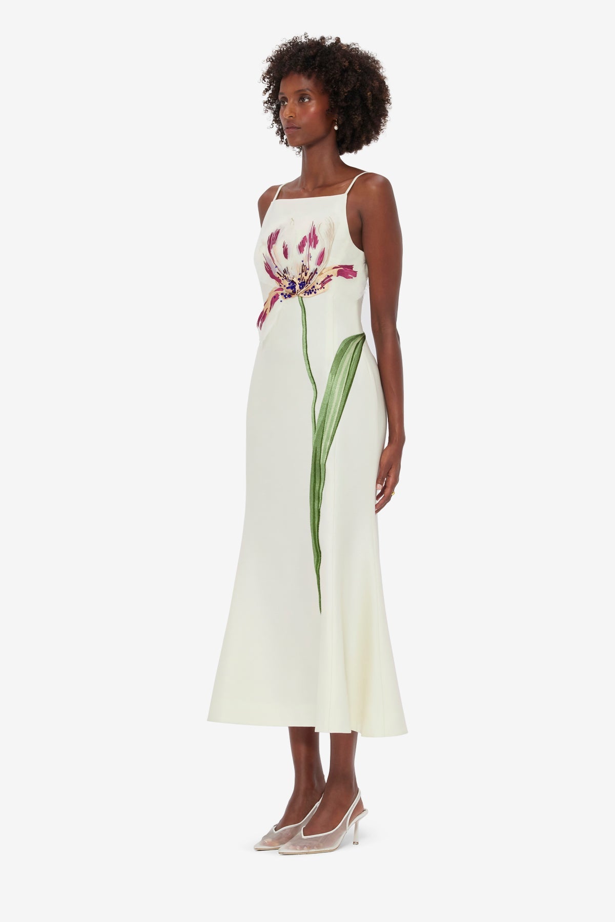 Regina Embellished Wool Blend Midi Dress - Snow