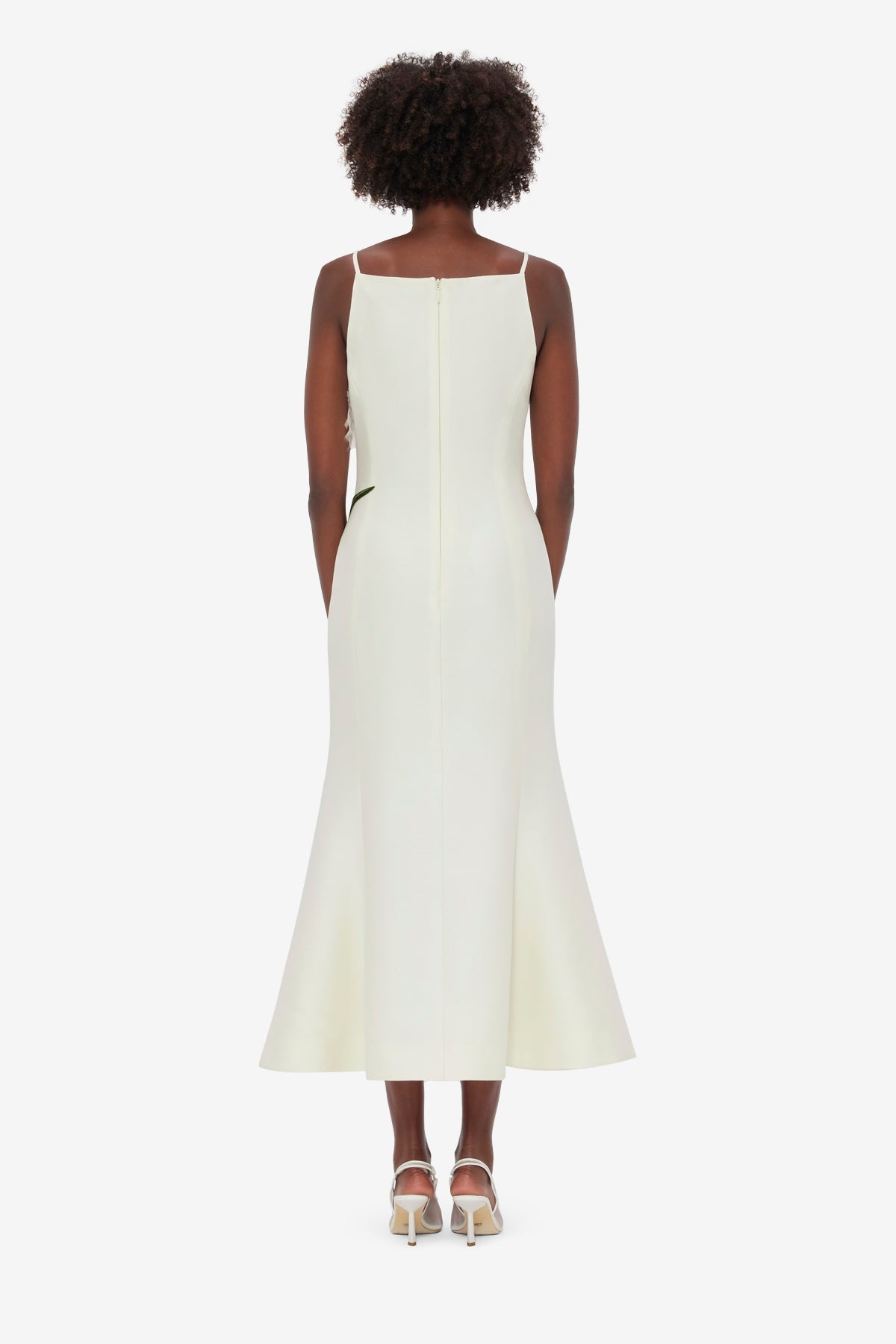 Regina Embellished Wool Blend Midi Dress - Snow