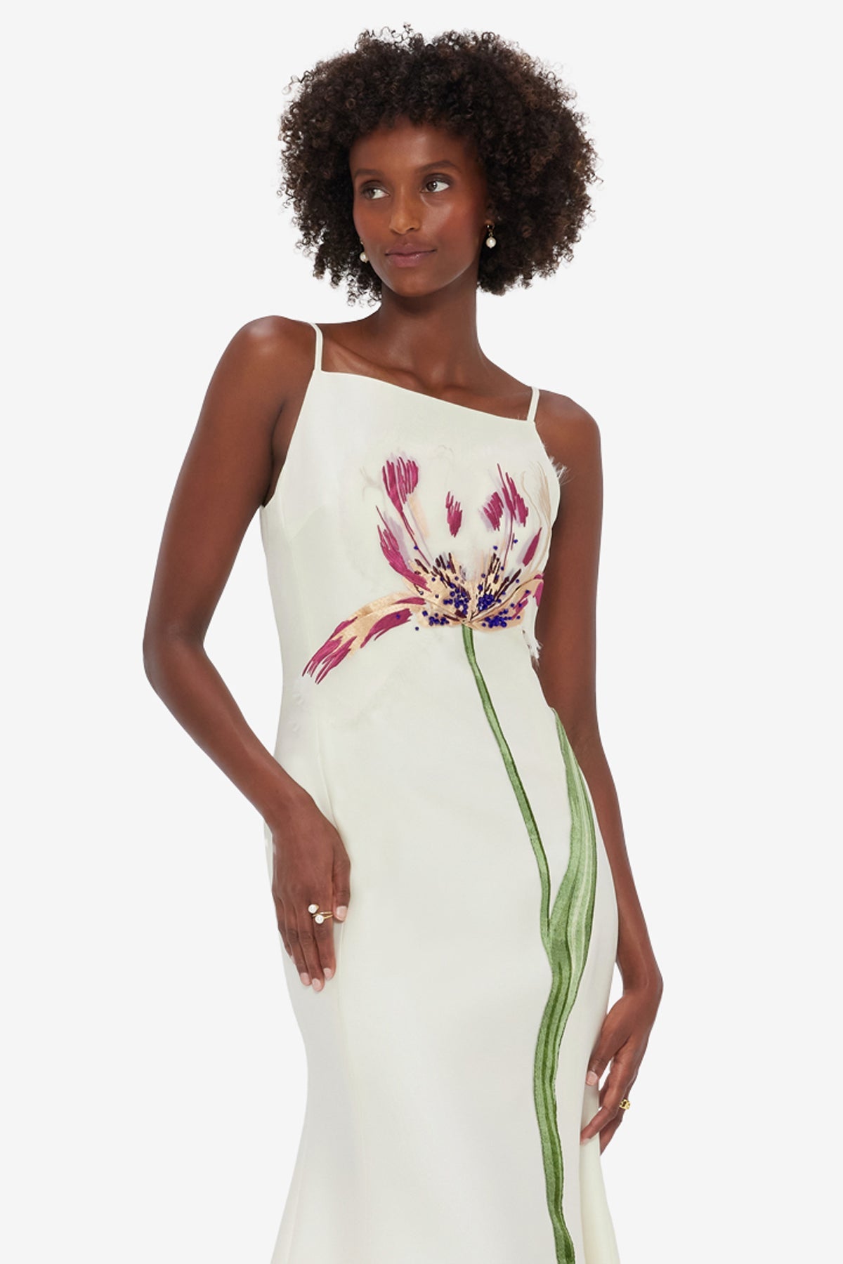 Regina Embellished Wool Blend Midi Dress - Snow