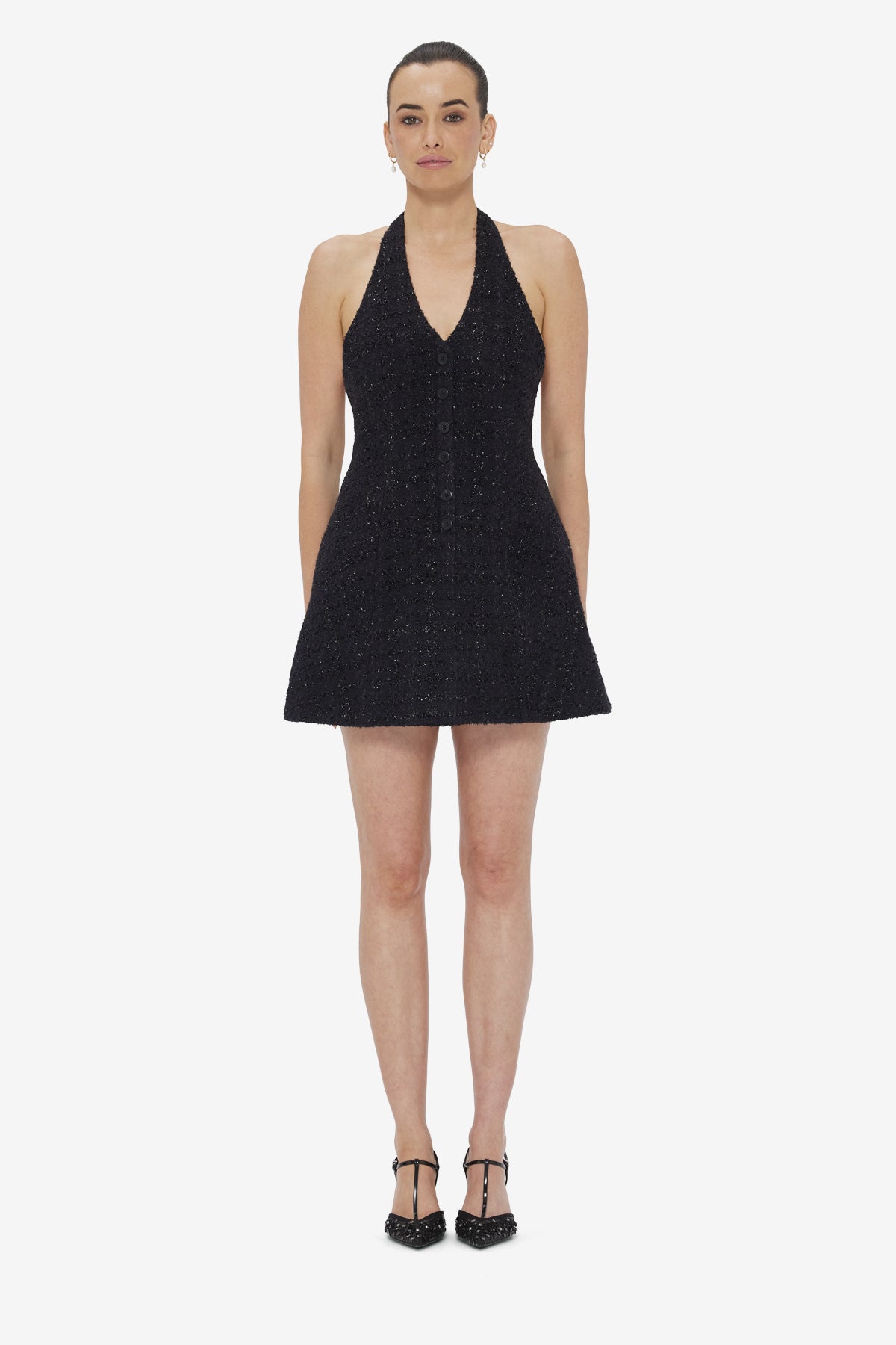 Jessie Halterneck Mini Dress - Ebony
