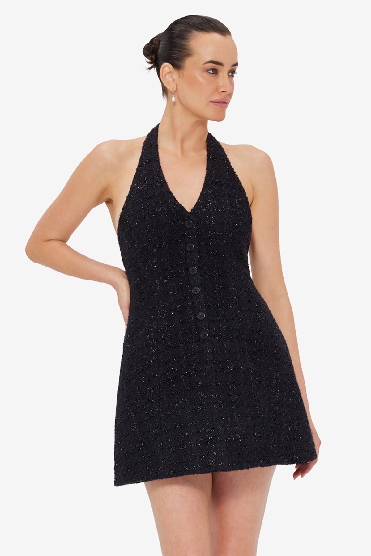 Jessie Halterneck Mini Dress - Ebony