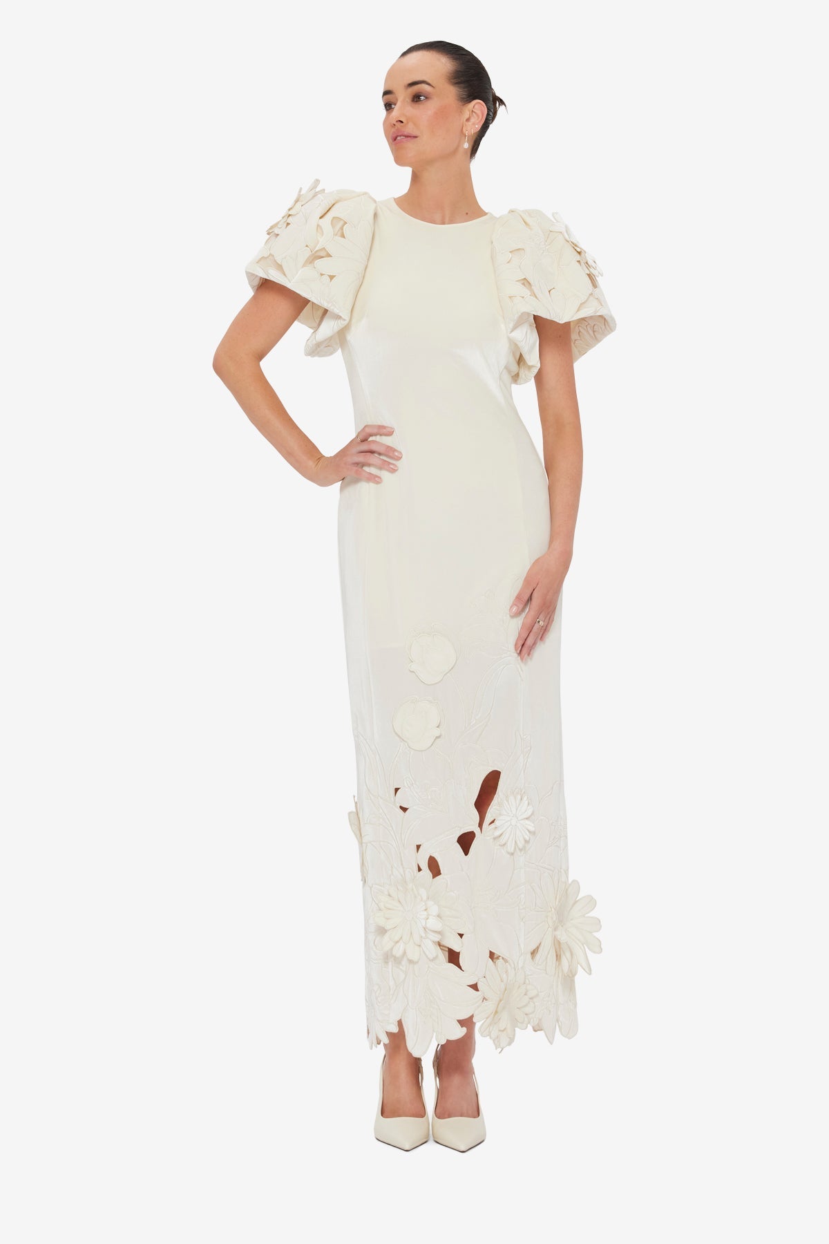 Lucinda Velvet Maxi Dress - Snow