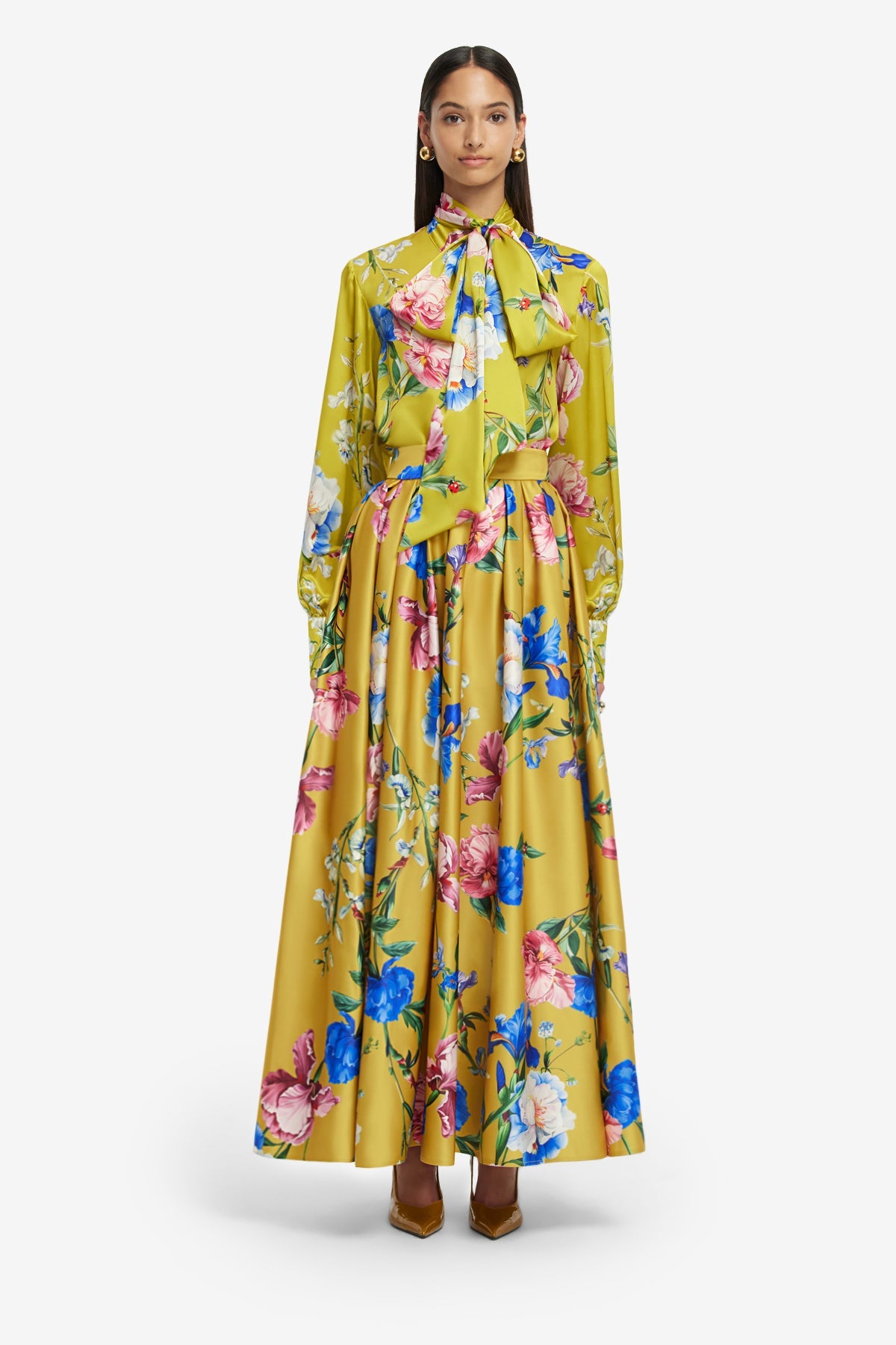 Reinette Skirt - Garden Print in Mustard