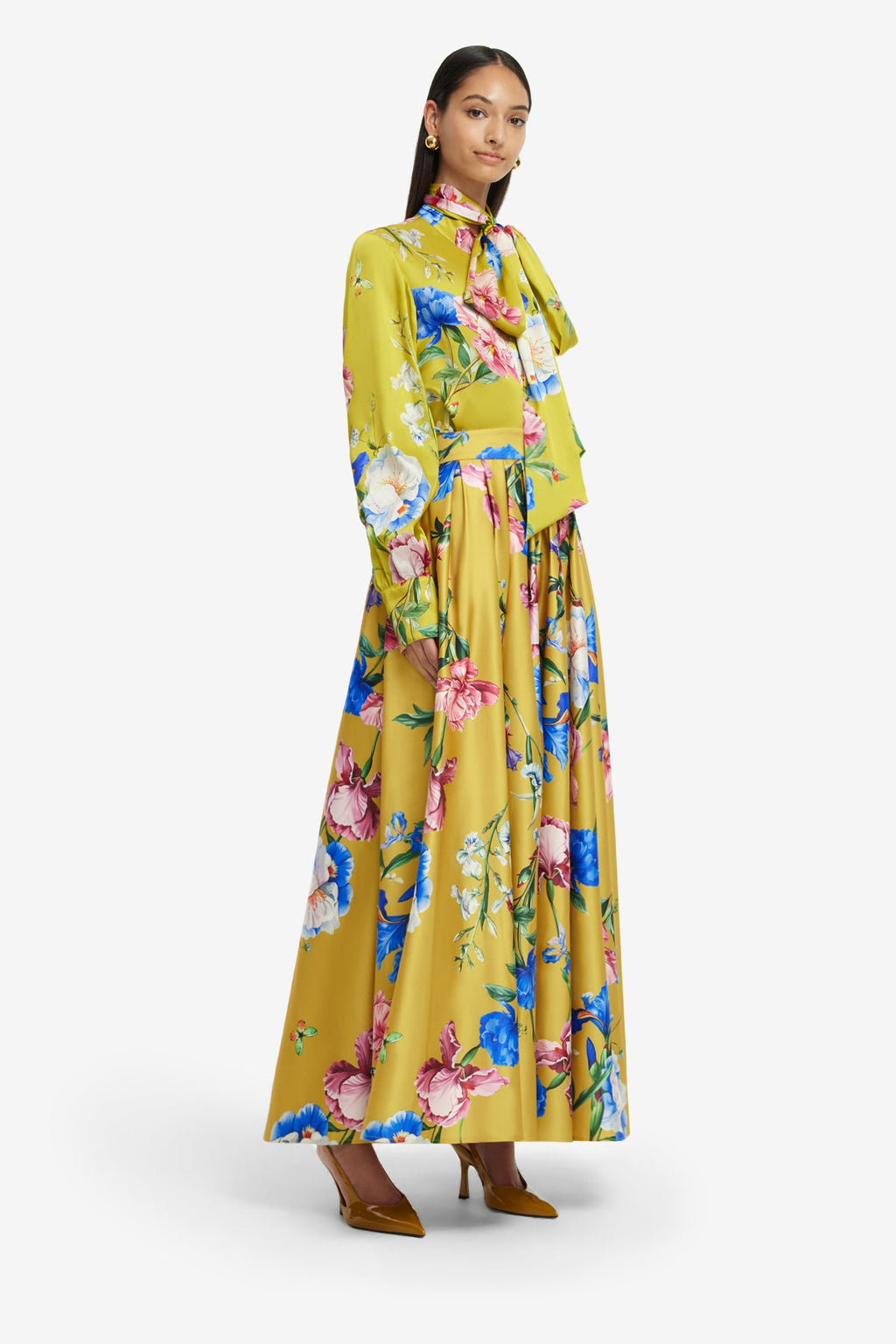 Reinette Skirt - Garden Print in Mustard