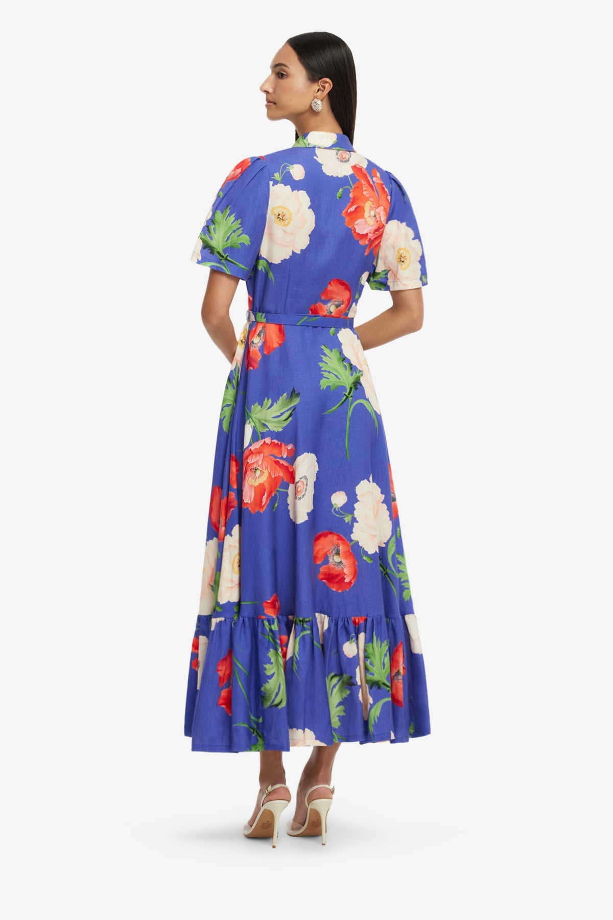 Becca Short Sleeve Midi Dress - Poppy Print