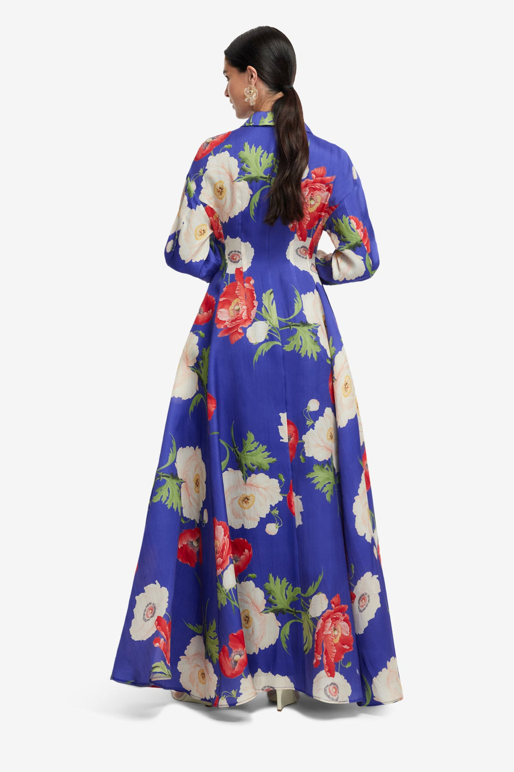 Josephine Silk Gown - Poppy Print