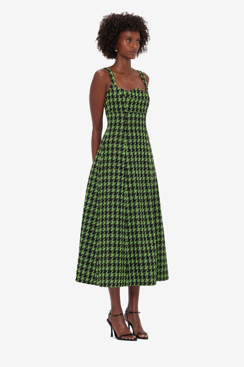 Odette Tweed Midi Dress - Houndstooth