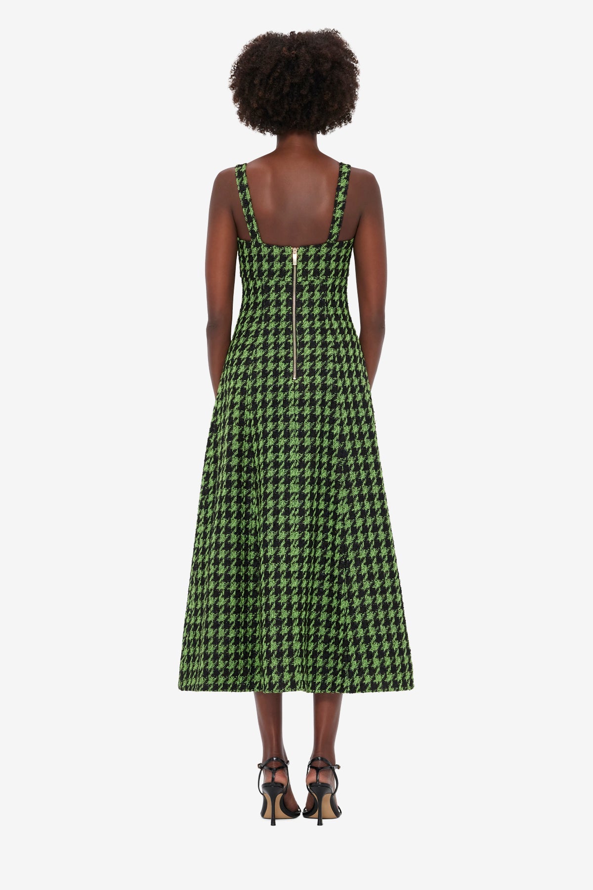 Odette Tweed Midi Dress - Houndstooth
