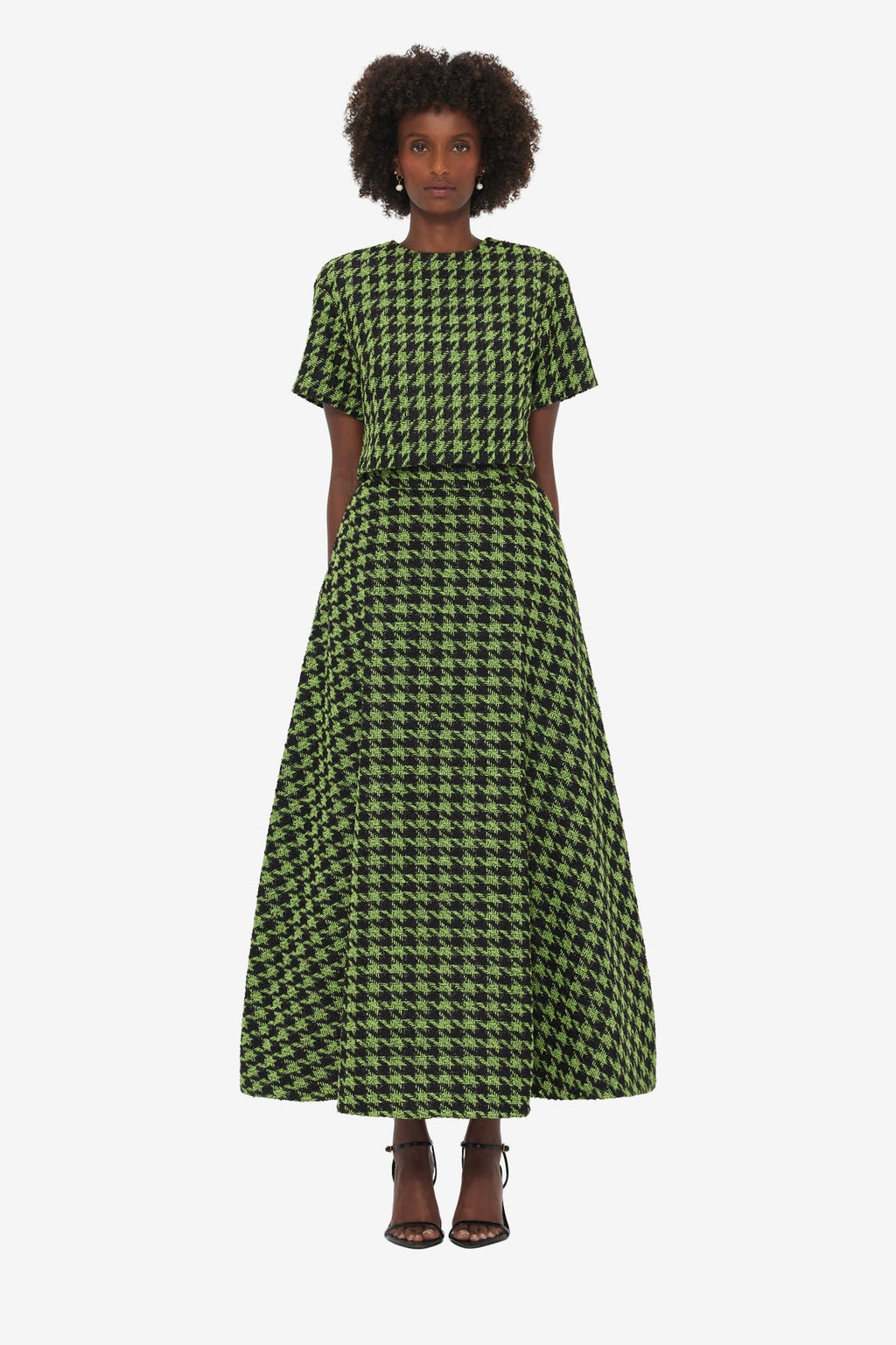 Rosalyn Tweed Maxi Skirt - Houndstooth