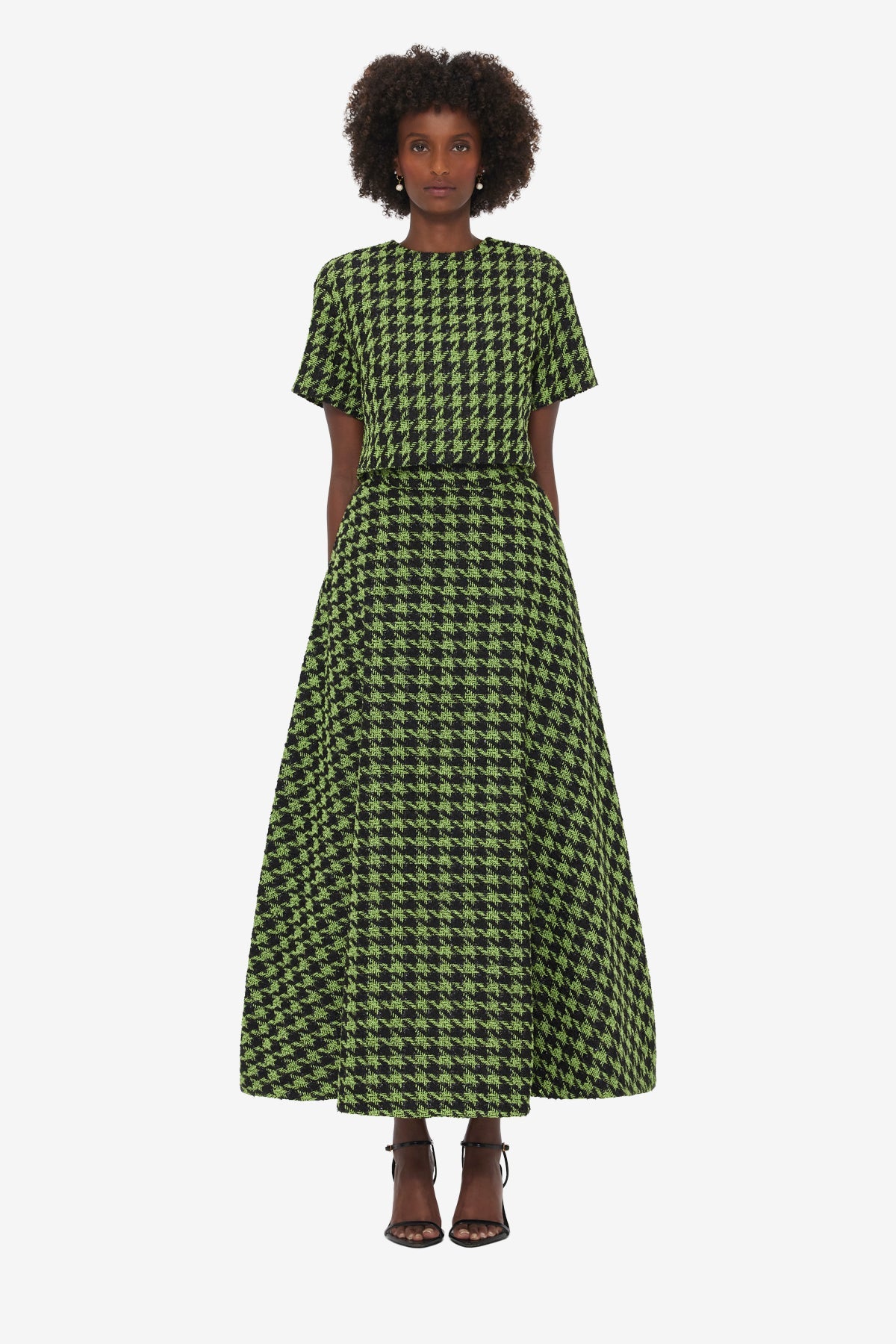 Rosalyn Tweed Maxi Skirt - Houndstooth