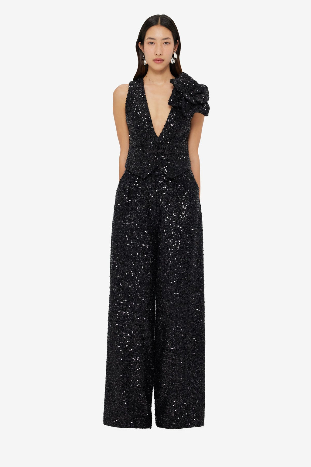 Greta Sequin Pants - Onyx
