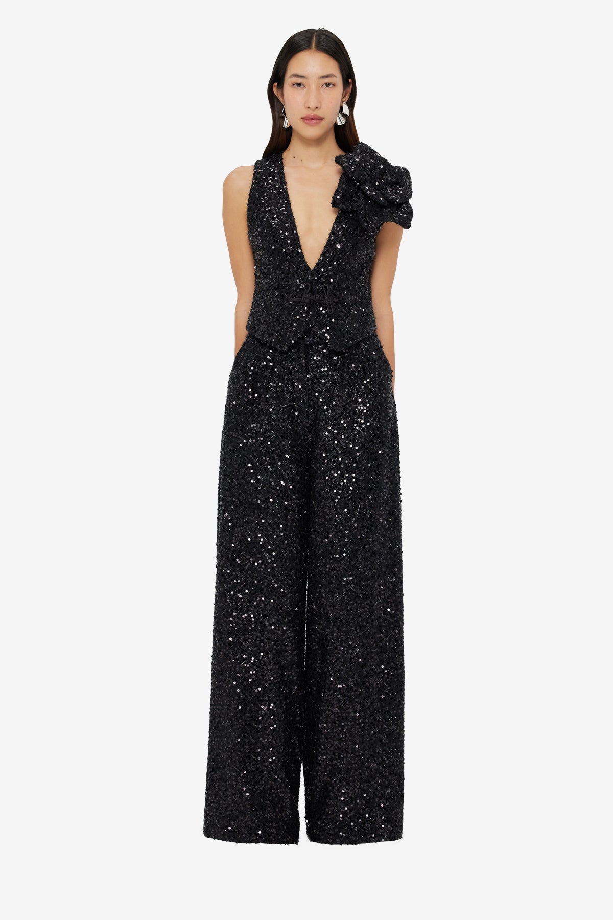 Greta Sequin Pants - Onyx