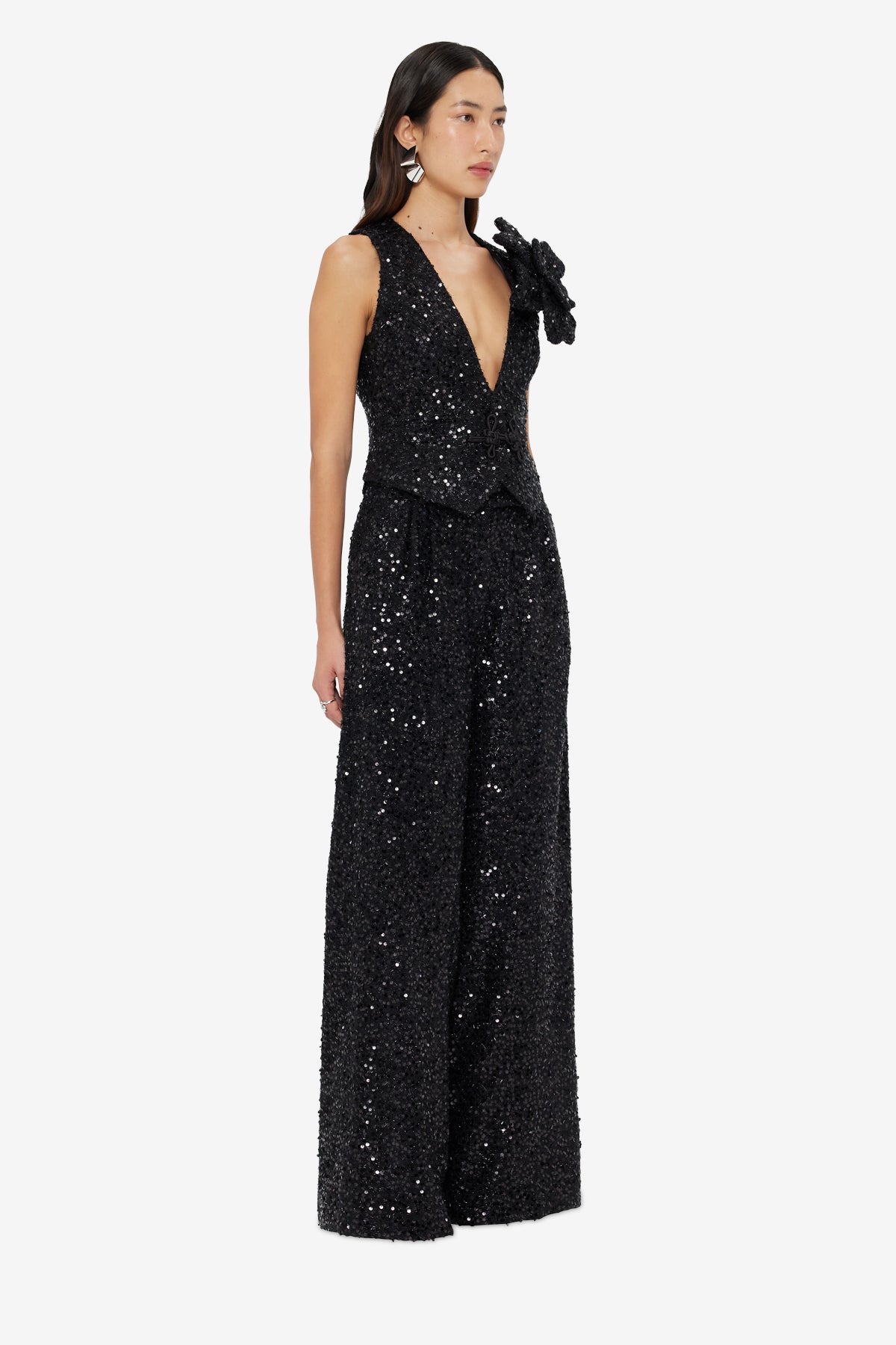 Greta Sequin Pants - Onyx