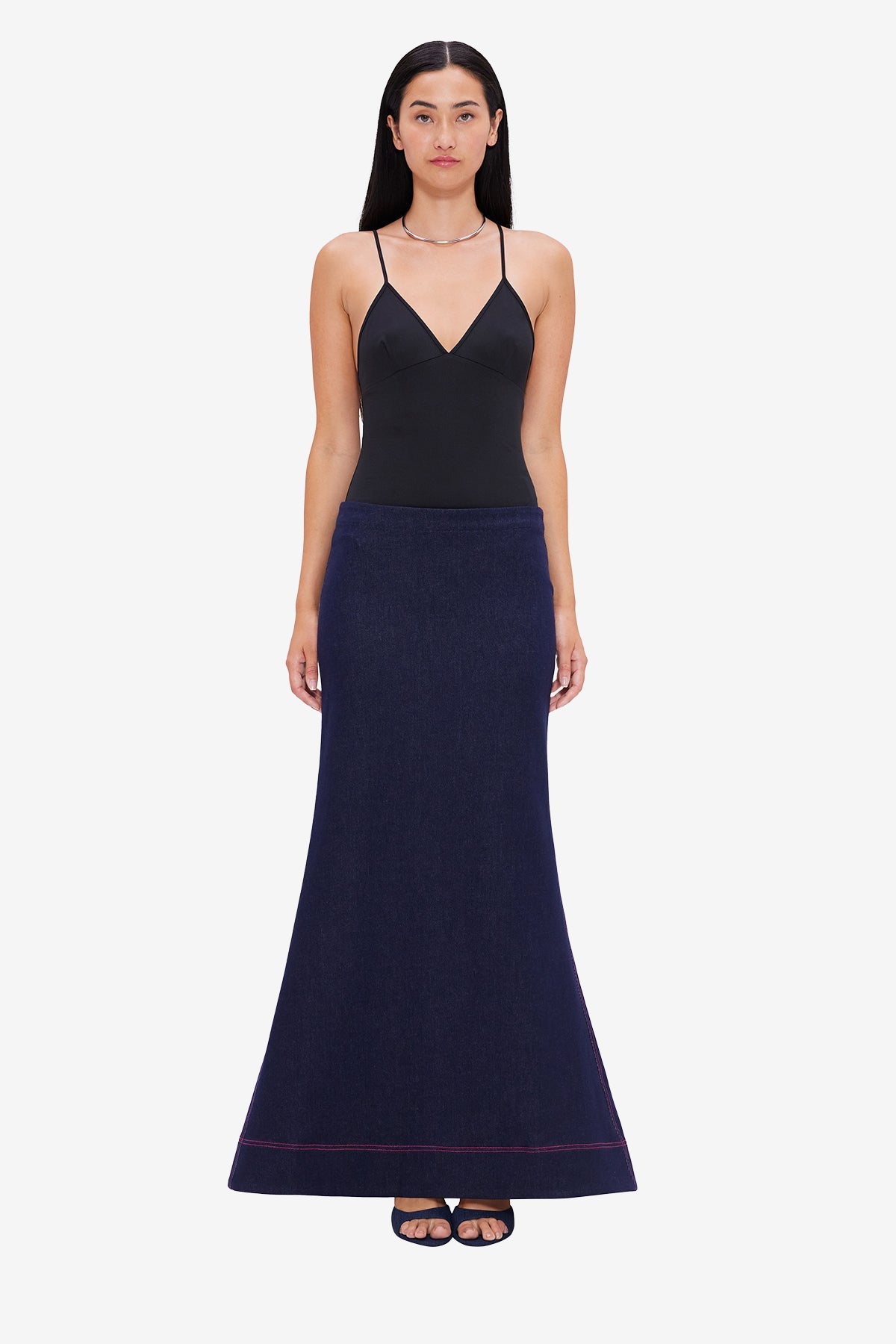 Roxanne Denim Maxi Skirt - Indigo
