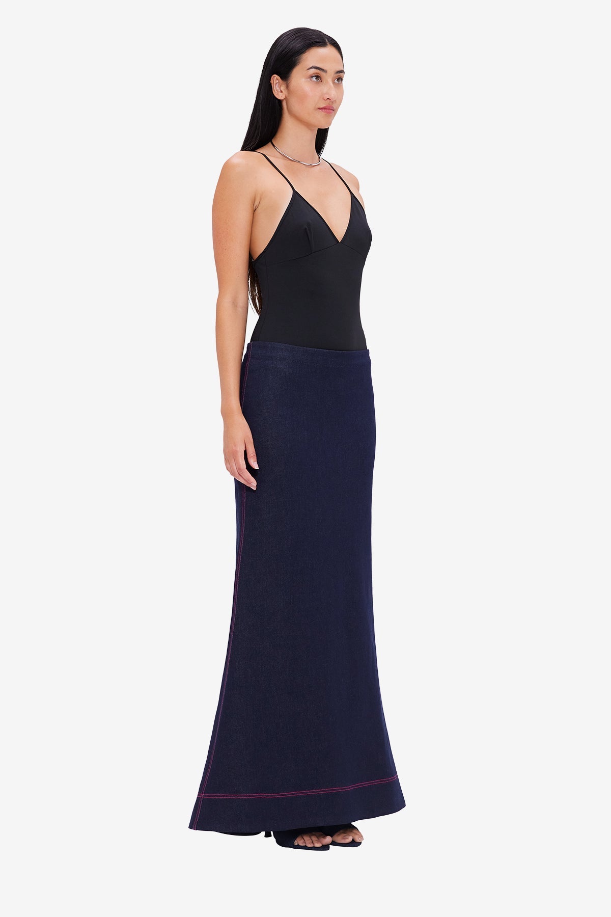 Roxanne Denim Maxi Skirt - Indigo