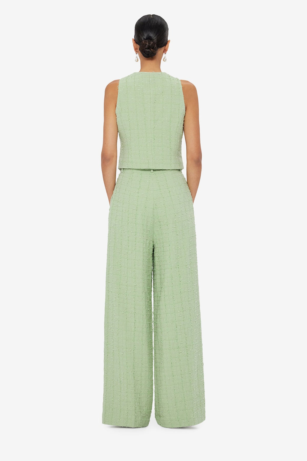 Anna-May Tweed Vest - Caledon Green