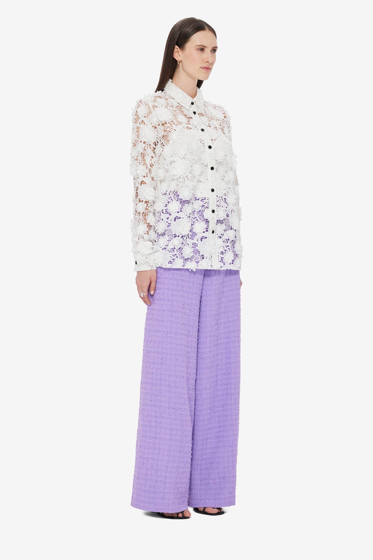 Sabrina Lace Shirt - Snow