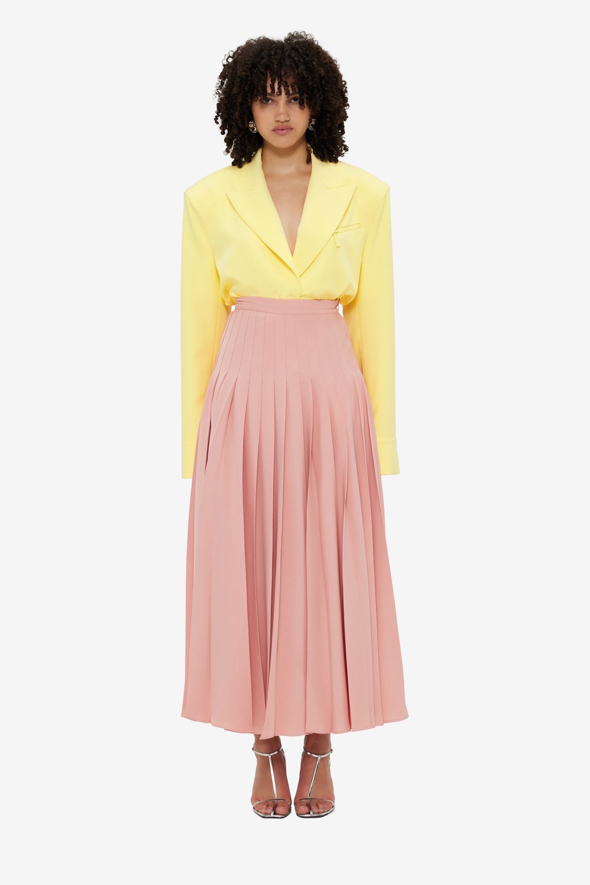 Tori Pleated Maxi Skirt - Light Rose