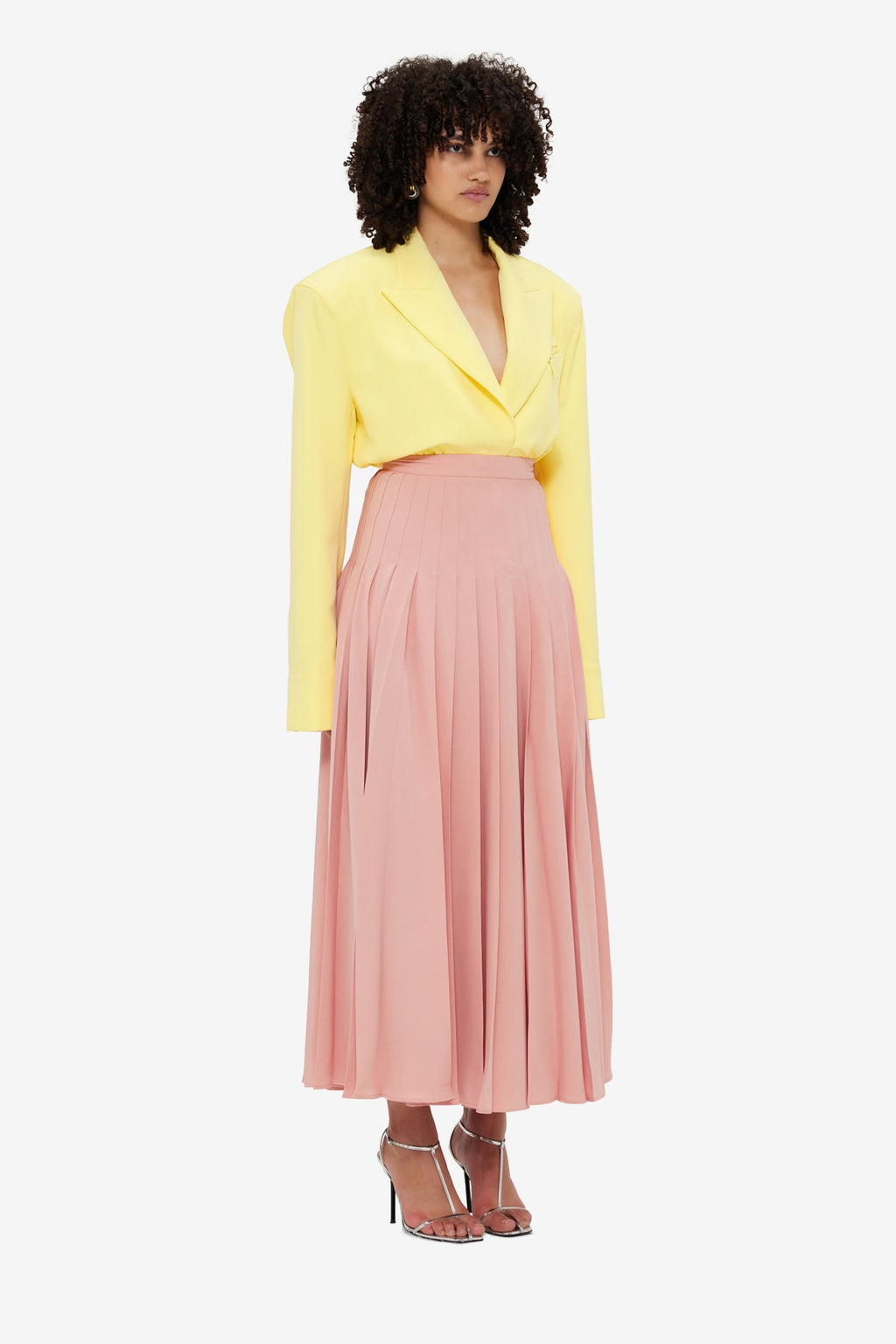 Tori Pleated Maxi Skirt - Light Rose