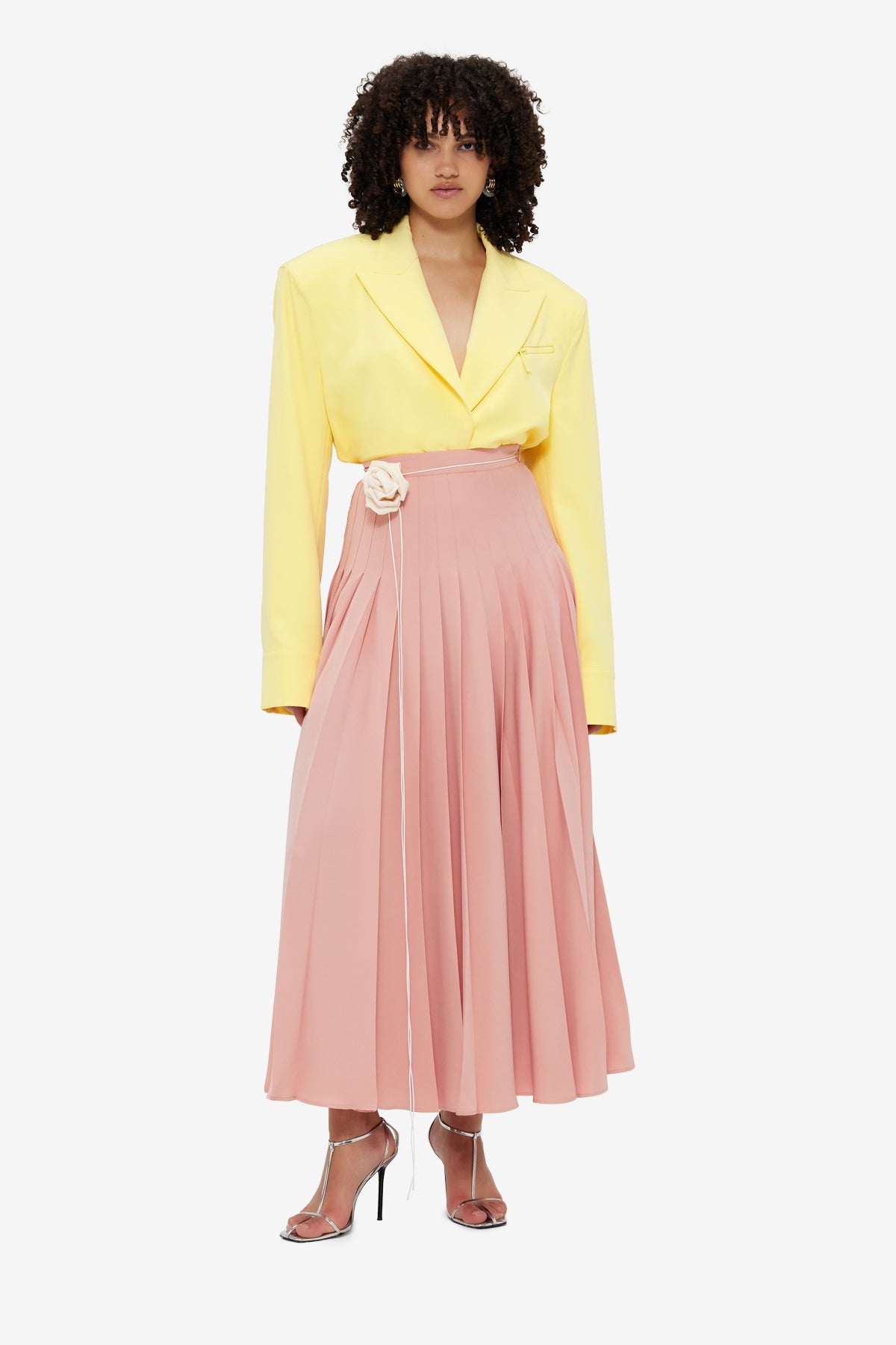 Tori Pleated Maxi Skirt - Light Rose
