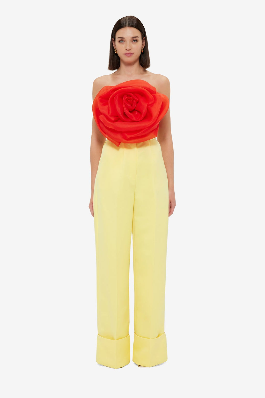 Ellis Wide Leg Pants - Sorbet Yellow