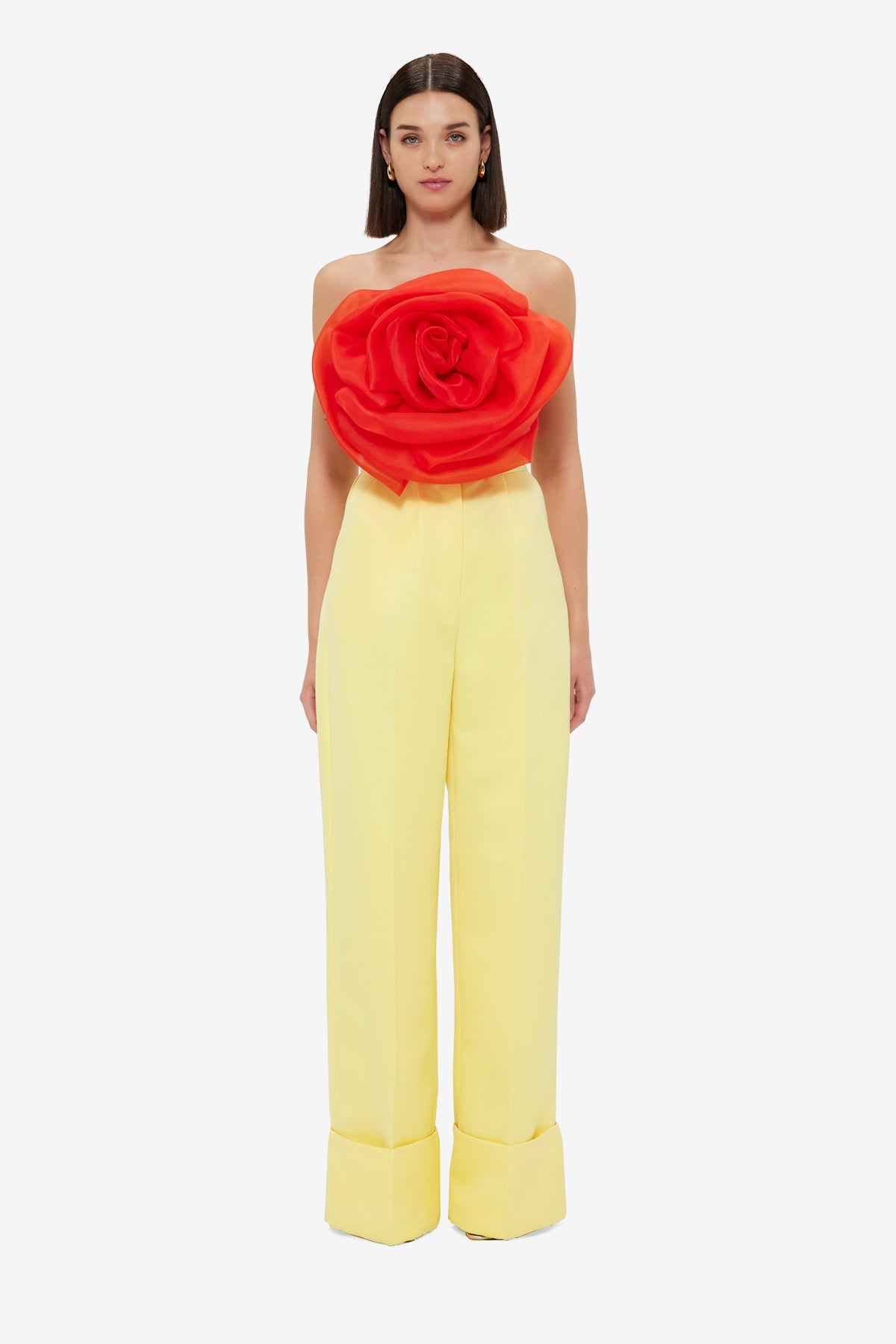 Ellis Wide Leg Pants - Sorbet Yellow