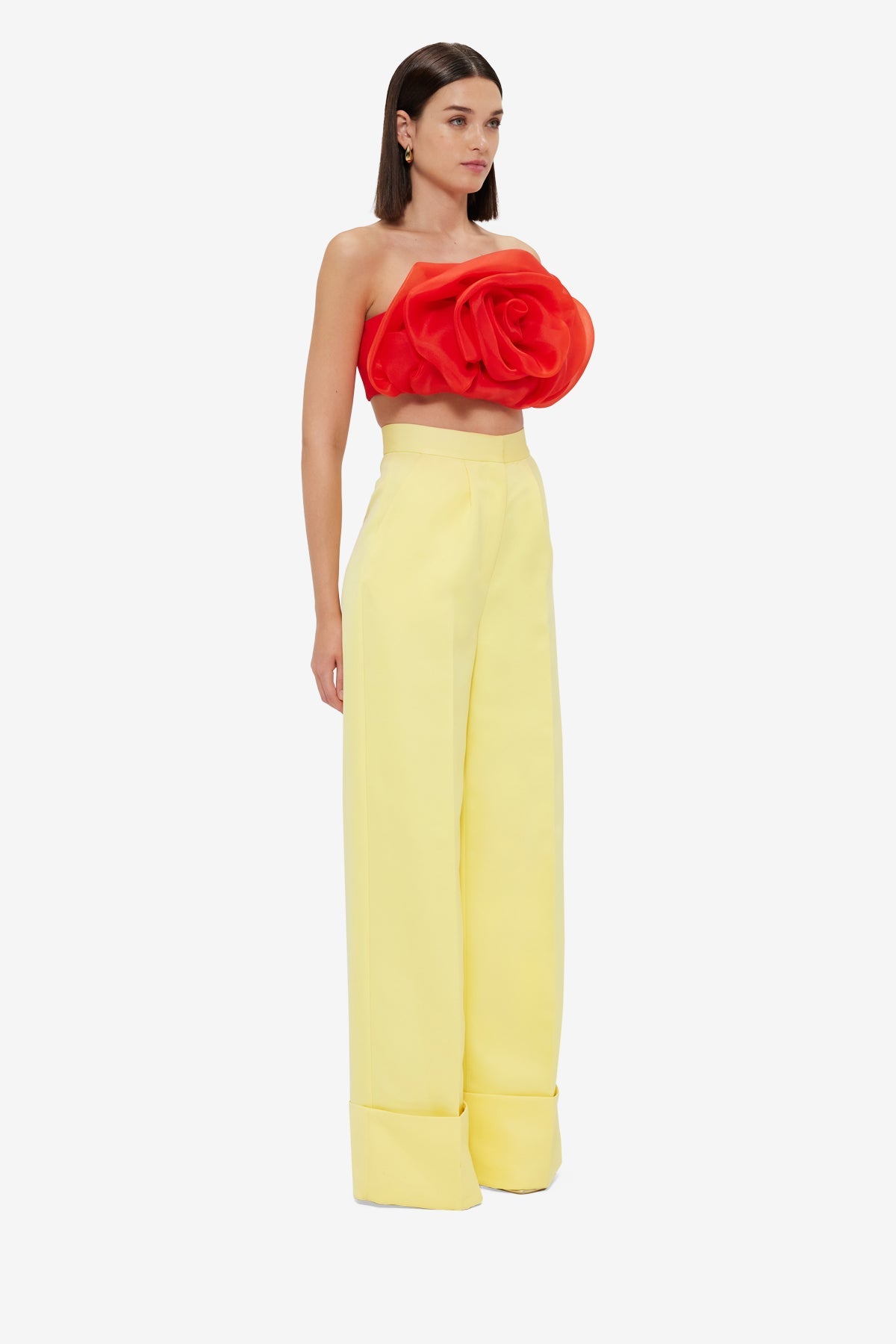 Ellis Wide Leg Pants - Sorbet Yellow