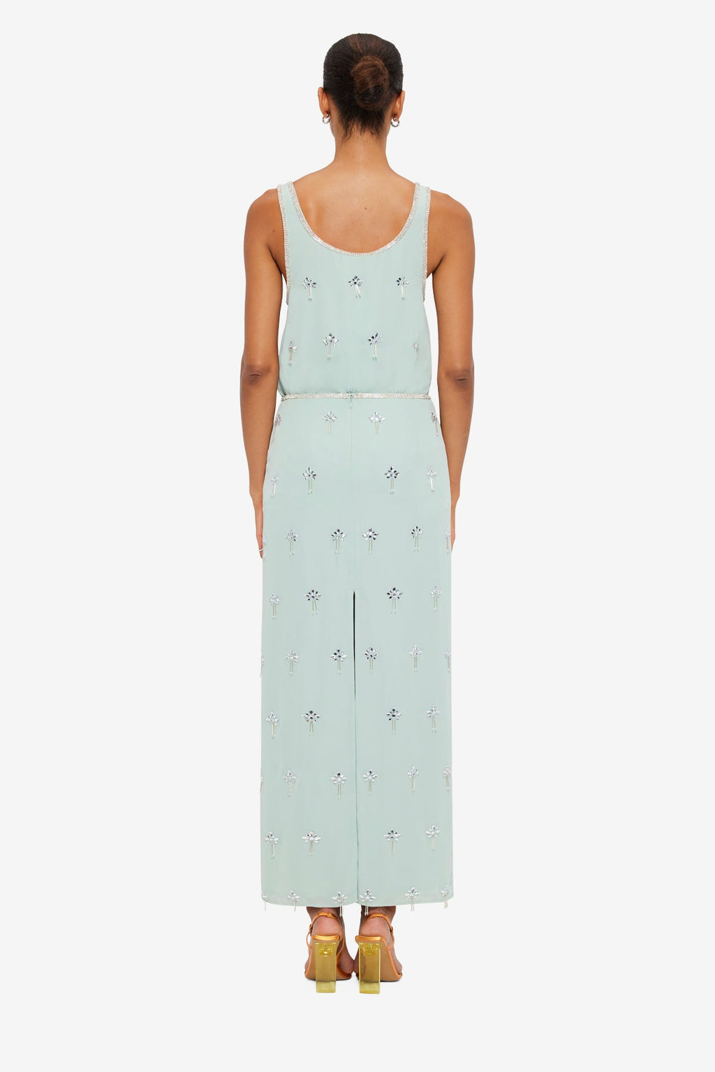 Clementine Embellished Maxi Skirt - Pistachio