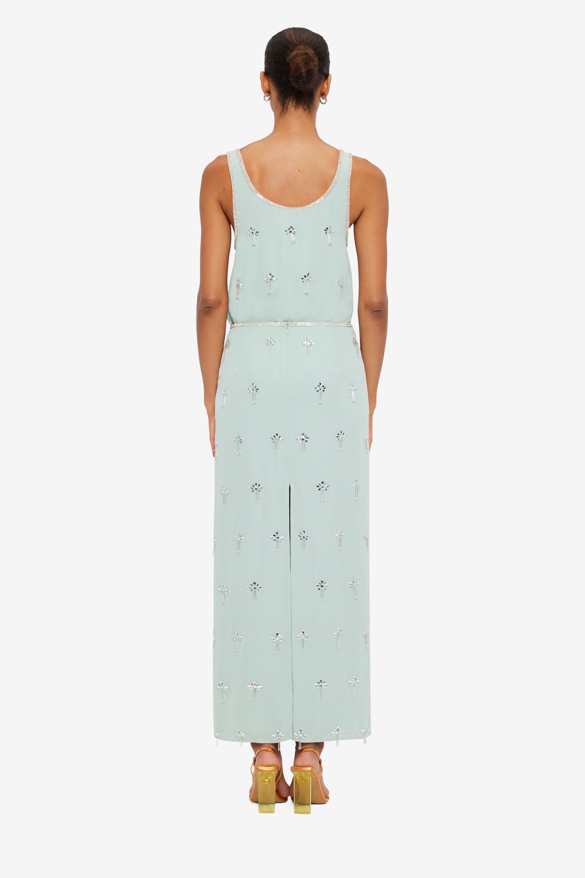 Clementine Embellished Maxi Skirt - Pistachio