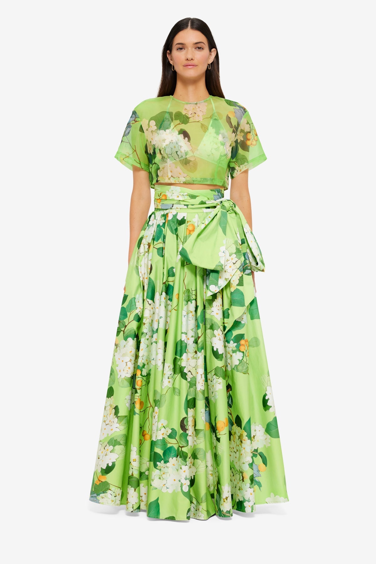 Valerie Maxi Skirt - Hydrangea in Lime