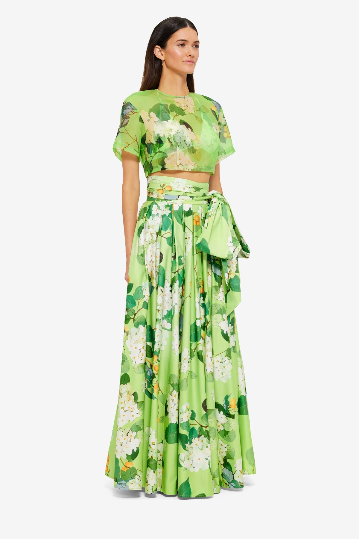 Valerie Maxi Skirt - Hydrangea in Lime