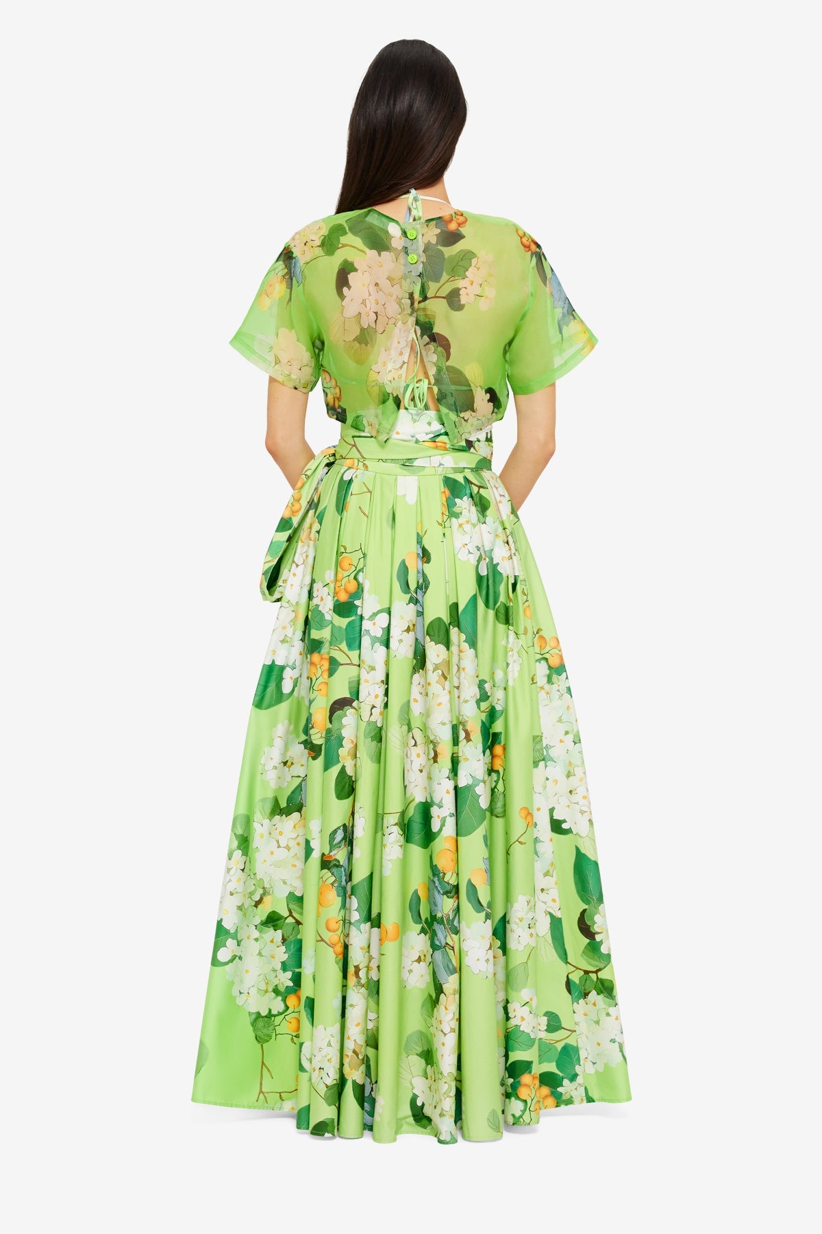 Valerie Maxi Skirt - Hydrangea in Lime