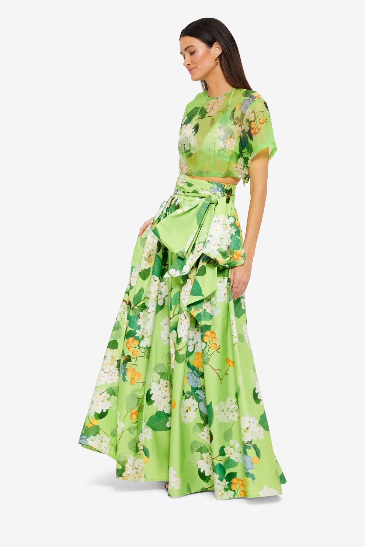 Valerie Maxi Skirt - Hydrangea in Lime