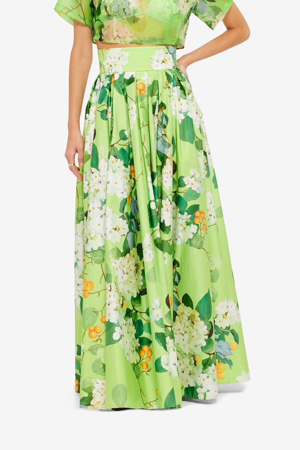 Valerie Maxi Skirt - Hydrangea in Lime