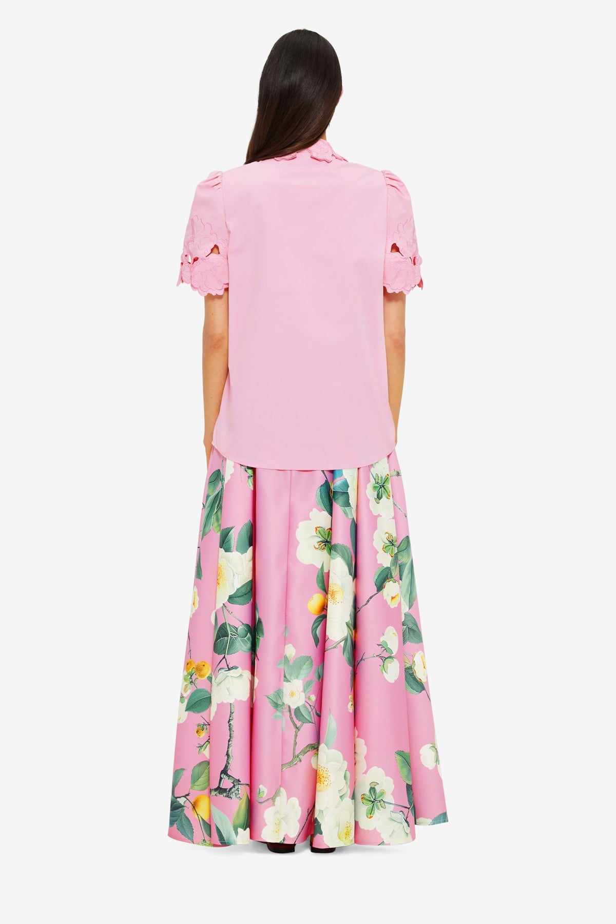 Amelie Appliqué Shirt Top - Flamingo