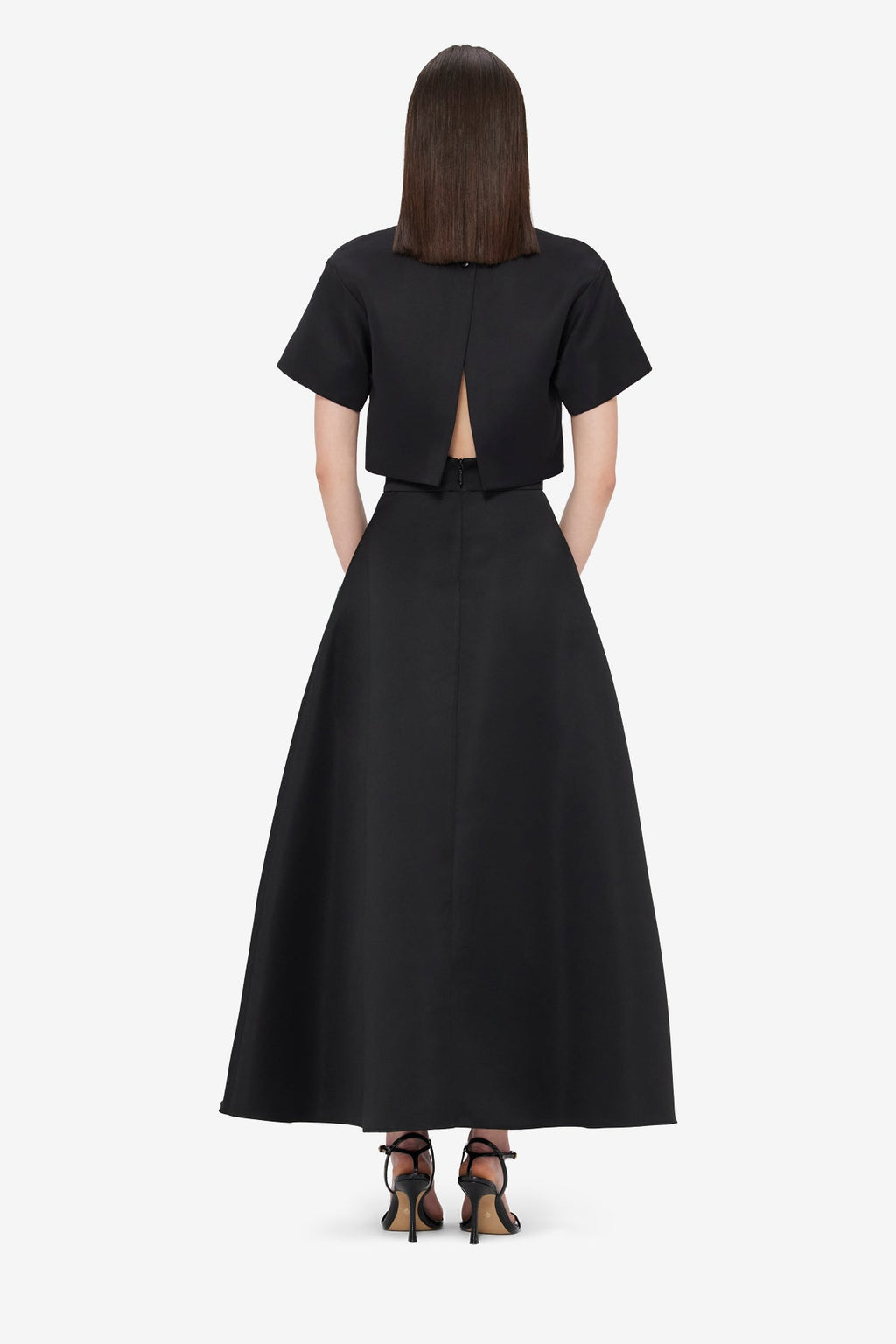 Indie Appliqué Sleeve Top - Iris Print in Ebony
