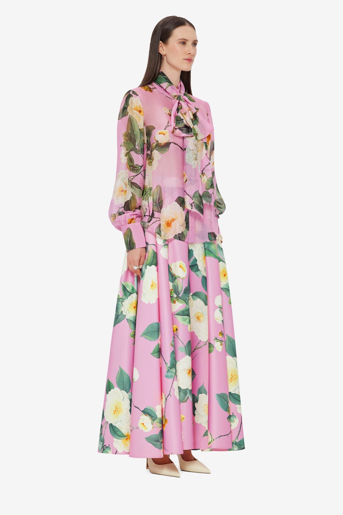Dalia Chiffon Blouse - Camelia Print