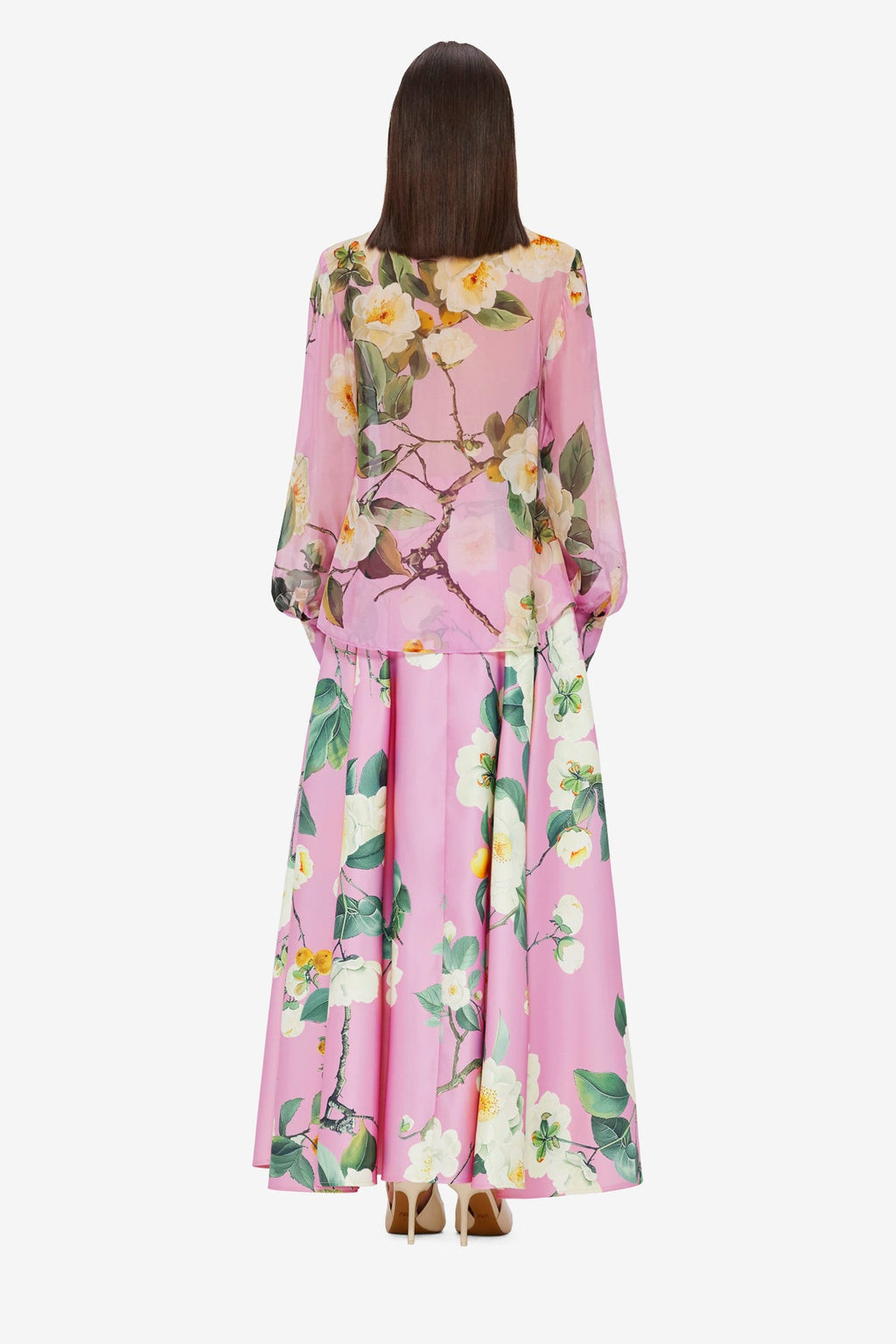 Dalia Chiffon Blouse - Camelia Print